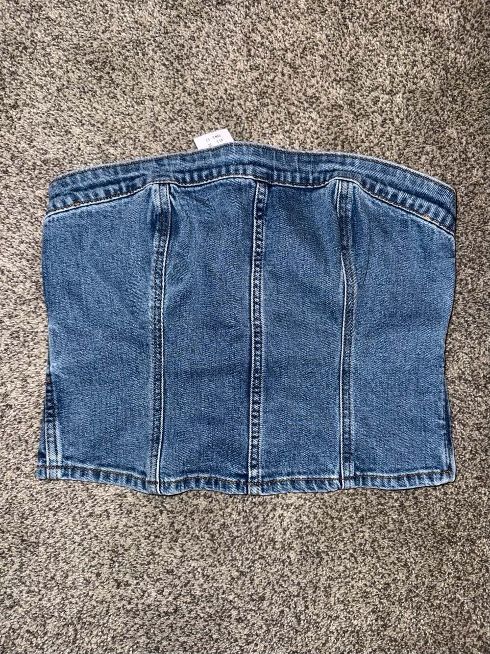 Abercrombie & Fitch Strapless Denim Corset Bustier Top